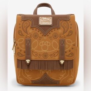 New Loungefly Disney Minnie Mouse Western Patterned Mini Backpack.